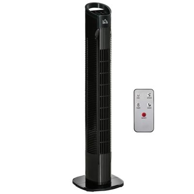 HOMCOM Tower Fan with 9 Setting 7.5h Timer 70 degree Oscillation - Black