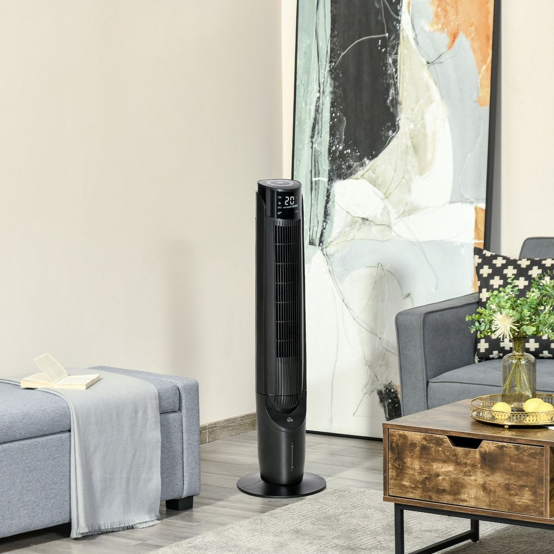 HOMCOM Cooling Tower Fan Bedroom - Black - Image 1