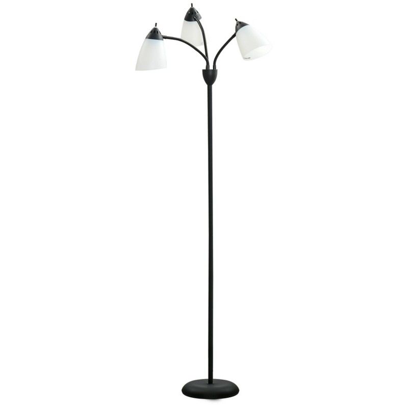 HOMCOM Modern 3 Rotating Lights Floor Lamp - Black - Image 1