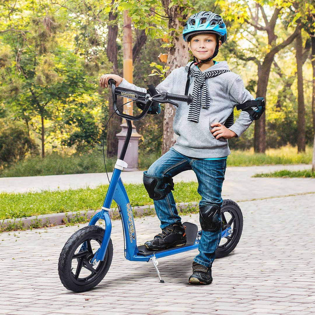 HOMCOM Teen Push Scooter Kids Stunt Scooter - Blue - Image 1