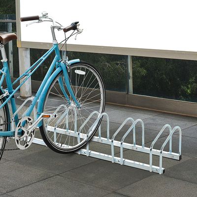 HOMCOM Bike Stand Parking Rack 2022 - Silver / 145L x 33W x 27H cm