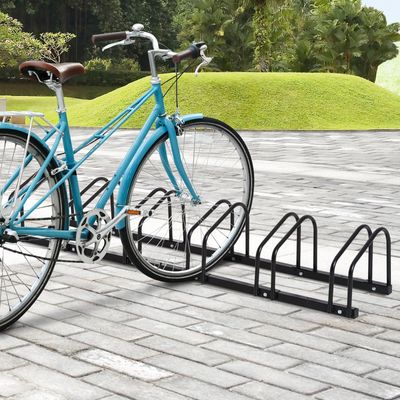 HOMCOM Bike Stand Parking Rack 2022 - Black / 179L x 33W x 27H cm