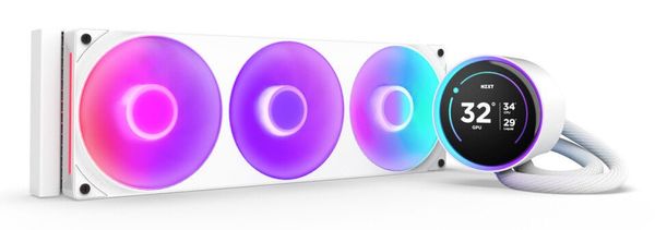 NZXT Kraken Elite 360 RGB Processor All-in-one liquid cooler 12 cm White 1 pc(s) - Thumbnail 2