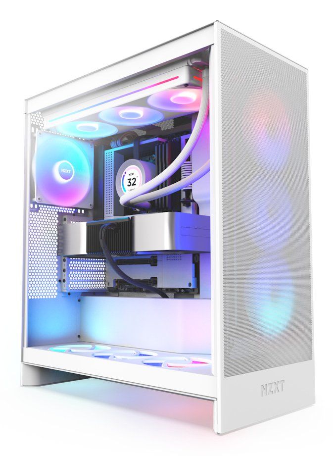 NZXT H7 Flow RGB Midi Tower White - Image 1