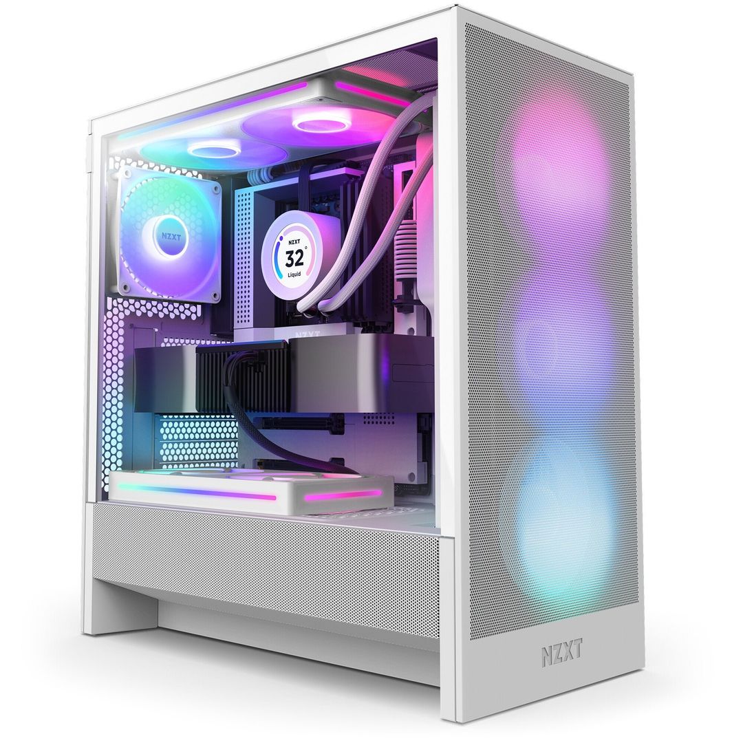 NZXT H5 Flow RGB Midi Tower White - Image 1