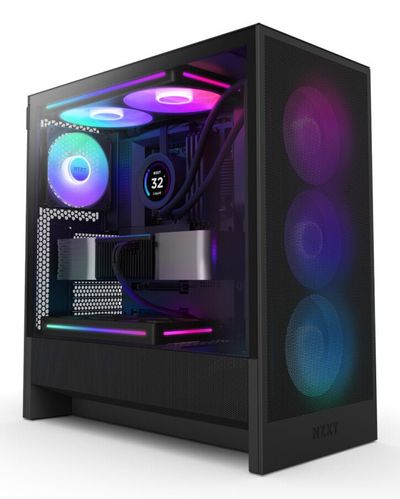 NZXT H5 Flow RGB ATX Mid-Tower PC Case - Black, Black