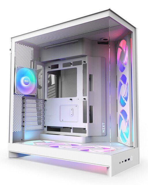 NZXT H9 Flow RGB+ Midi Tower White - Image 1