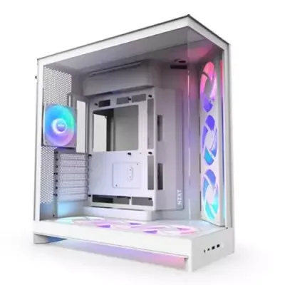 NZXT H9 Flow RGB+ Midi Tower White - Thumbnail 2