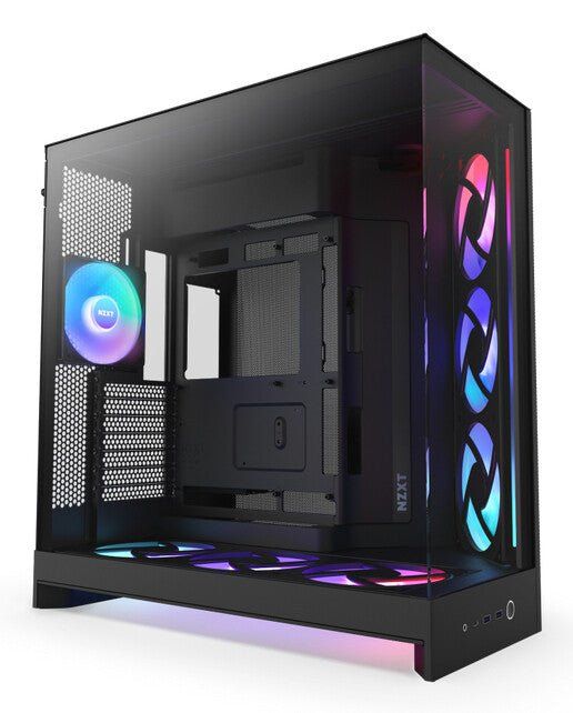 NZXT H9 Flow RGB+ Midi Tower Black - Image 1
