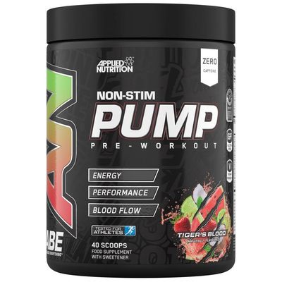 Applied Nutrition ABE Pump Pre Workout Zero Stim Powder Blue Raspberry 40 Servings