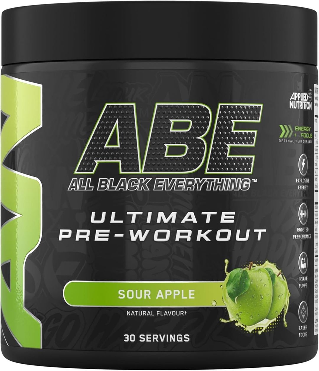 Applied Nutrition ABE Pre Workout Powder - Sour Apple - 30 Servings - Image 1