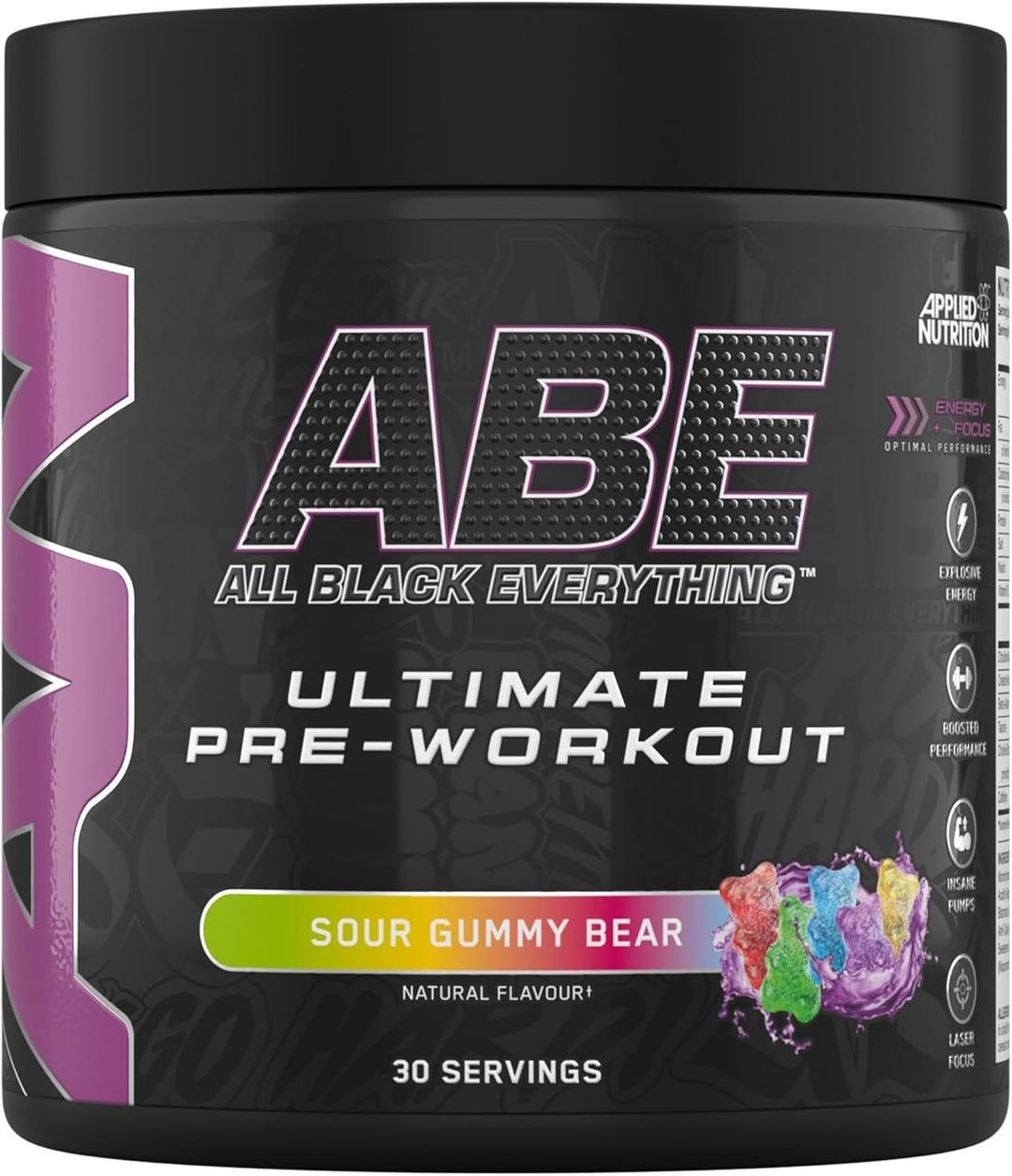 Applied Nutrition ABE Pre Workout Powder - Sour Gummy Bear - 30 Servings - Image 1