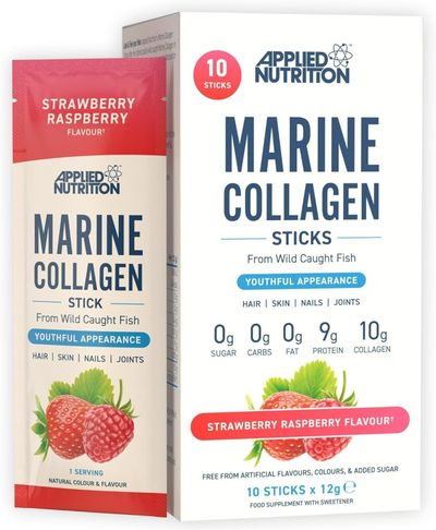Applied Nutrition Marine Collagen Sticks - Strawberry Raspberry - 10 Servings