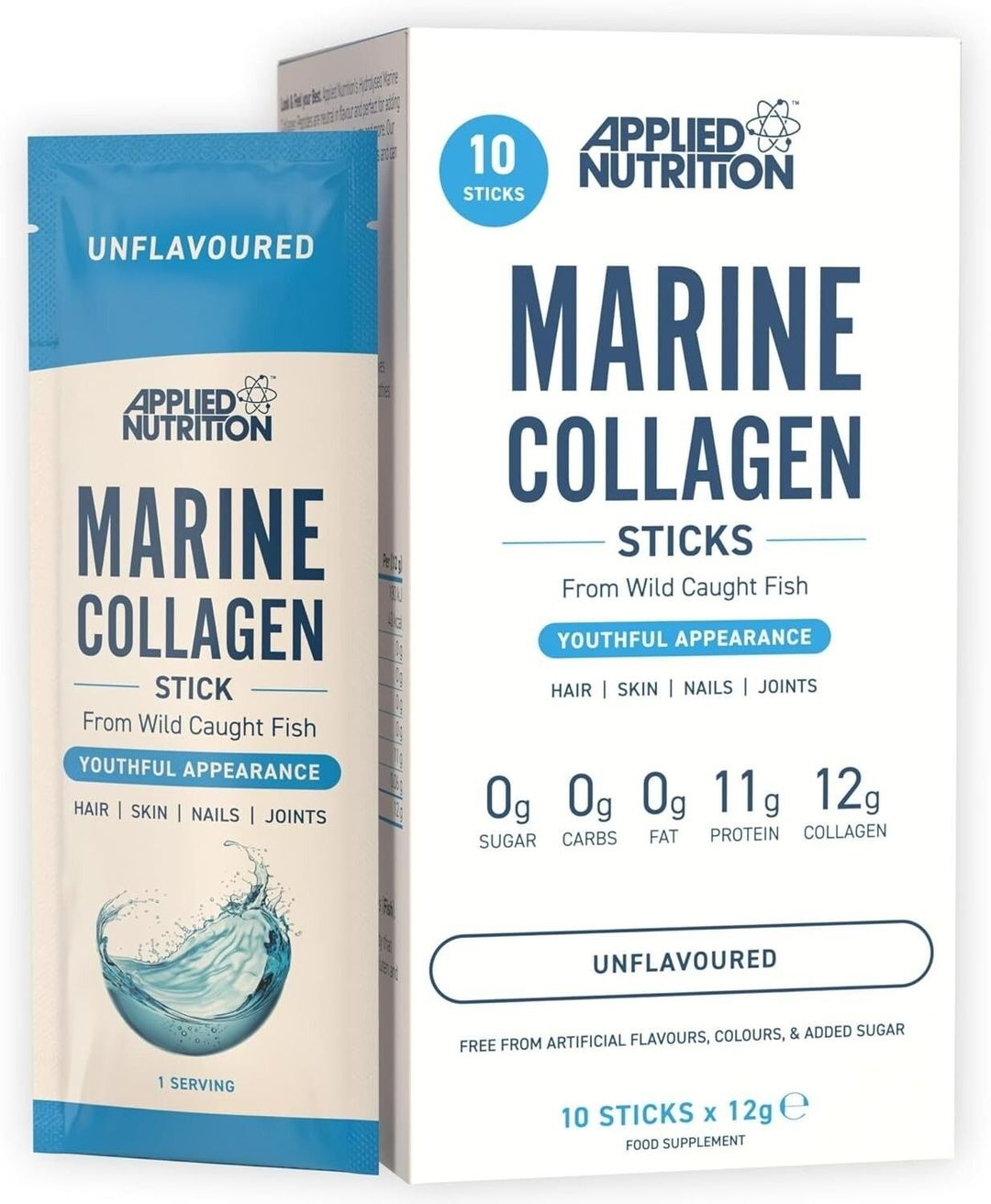 Applied Nutrition Marine Collagen Sticks - Unflavoured - 10 Servings - Image 1