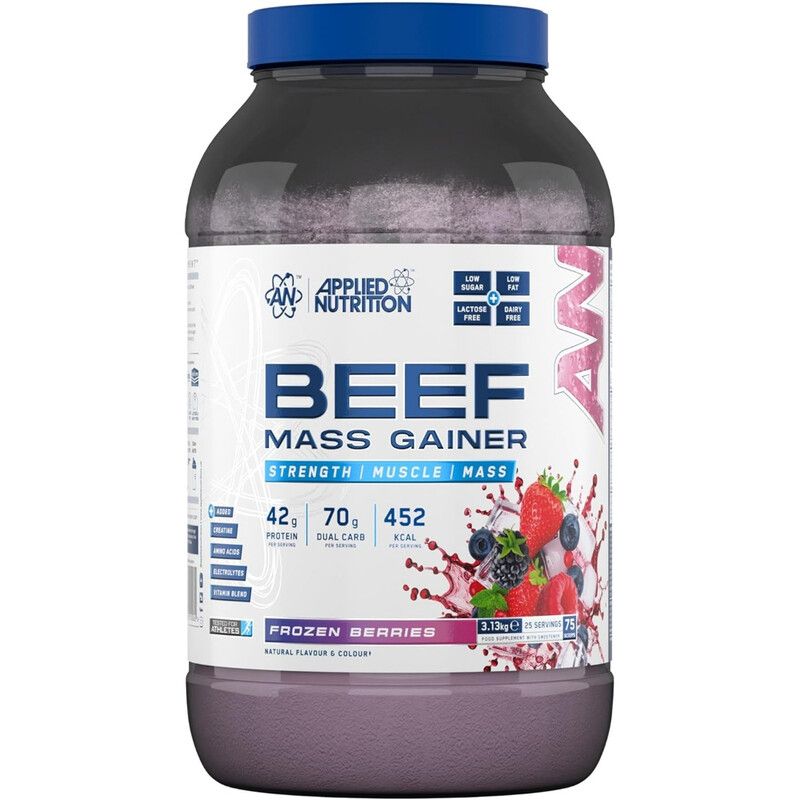 Applied Nutrition Beef Mass Gainer Powder - Frozen Berries - 25 Servings - Image 1