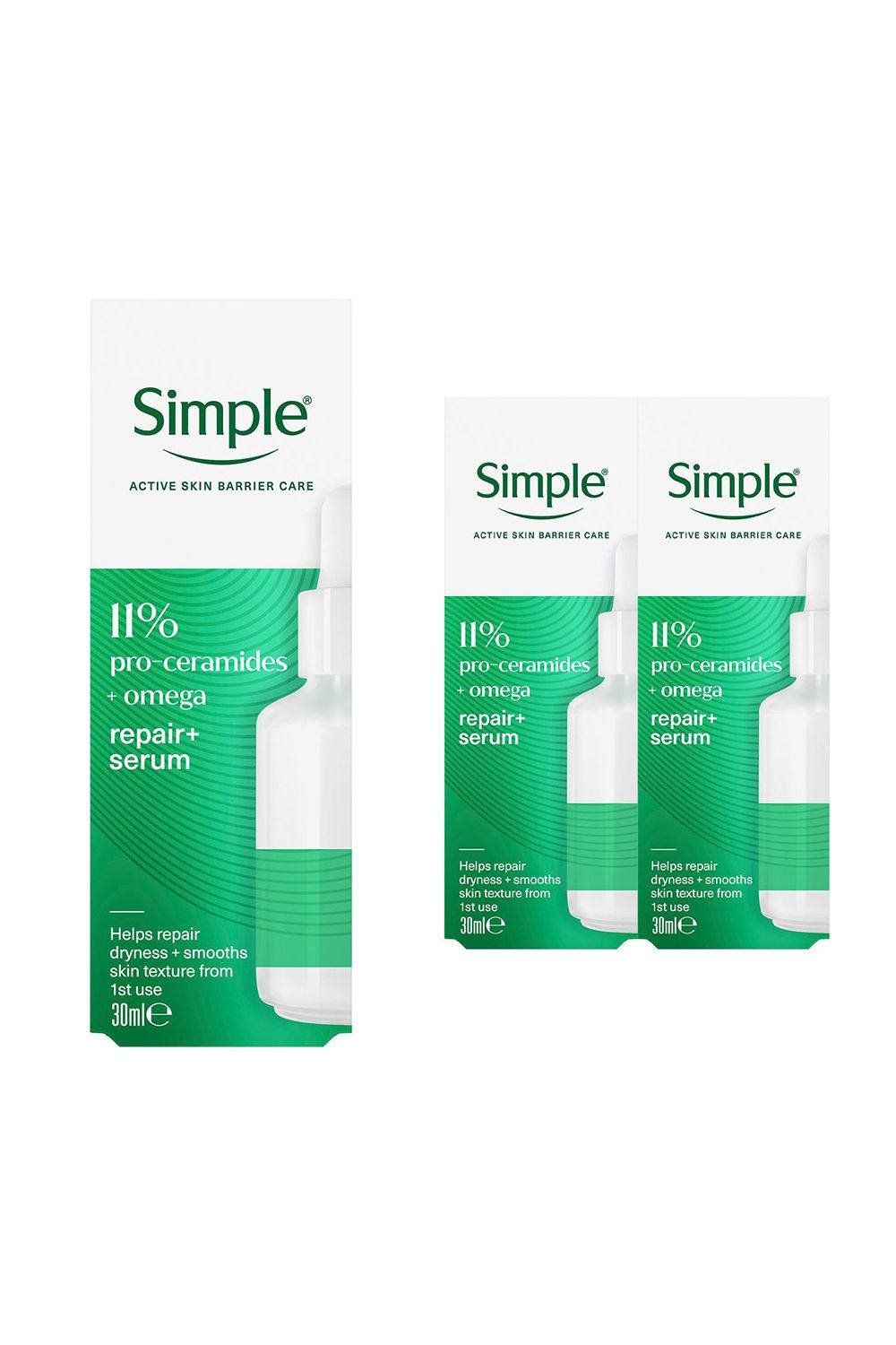 Simple Repair+ Serum Pro-Ceramide Omega 11% Barrier Repair Care 30ml, 3 Pack - White - Image 1