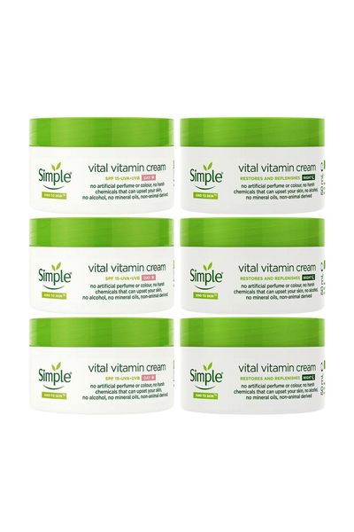 Simple Kind to Skin Day SPF15 & Night Cream Bundle 50ml, 3 Pack Each - White