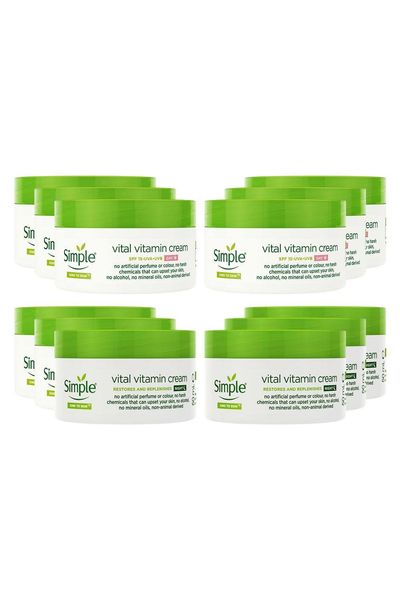 Simple Kind to Skin Day SPF15 & Night Cream Bundle 50ml, 6 Pack Each - White