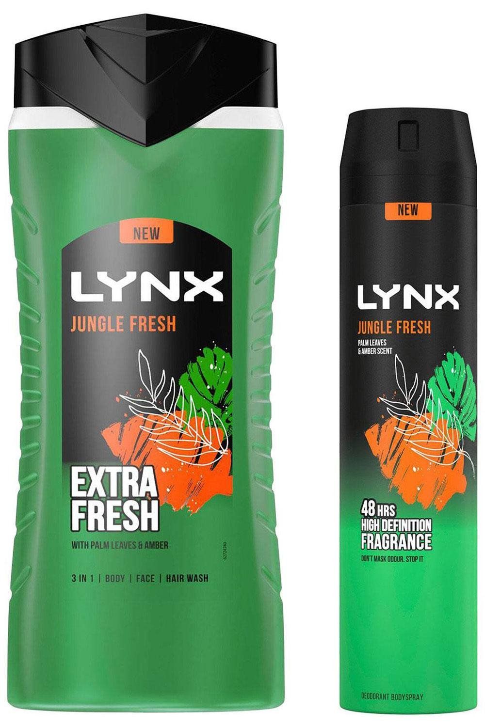 Lynx Jungle Fresh Shower Gel 500ml & 48H Body Spray 250ml Bundle - Image 1