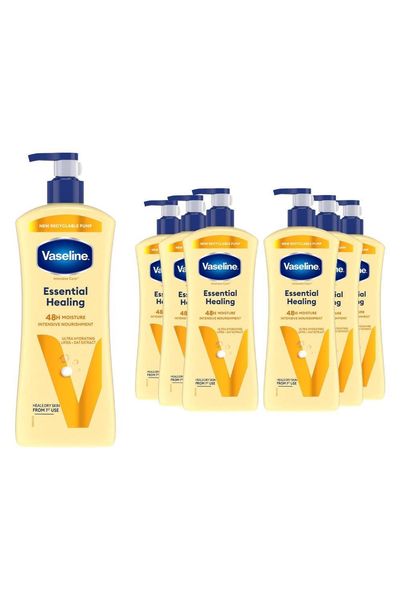 Vaseline Intensive Care Essential Healing Body Lotion 9 pack, 600ml for Dry Skin - White