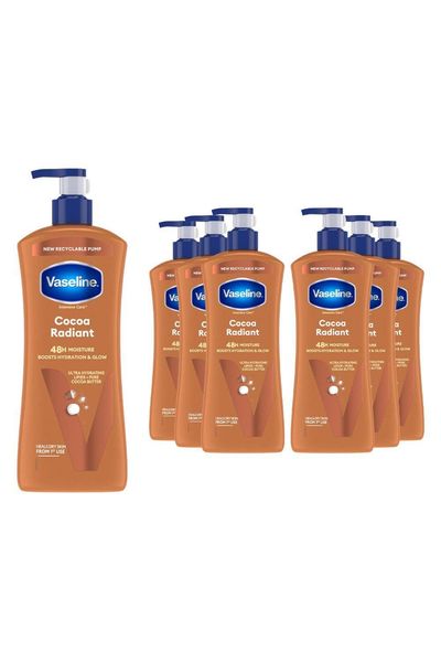 Vaseline Intensive Care Cocoa Radiant Body Lotion, 9 pack, 600ml for Dry Skin - White