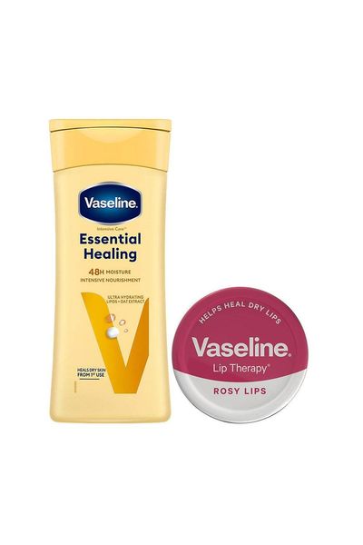 Vaseline Essential Healing Body Lotion & Lip Therapy Duo 400ml + 20g - White