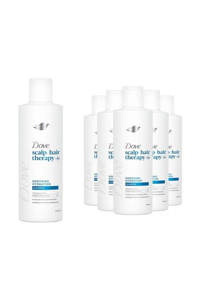 Dove Scalp + Hair Therapy Soothing Hydration Hyaluronic Acid Shampoo 250ml, 6pk - White