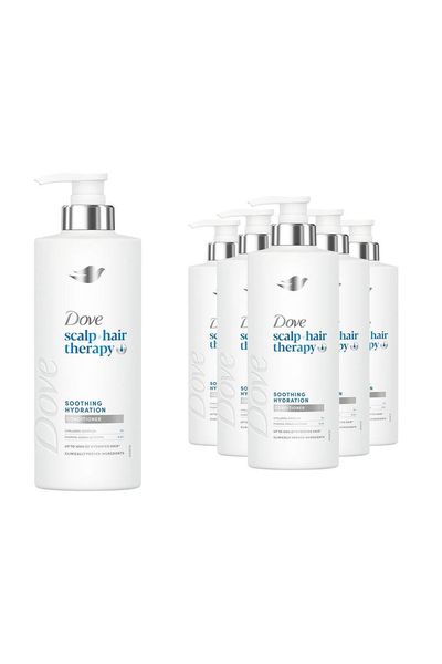 Dove Scalp+Hair Therapy Soothing Hydration Hyaluronic Acid Conditioner 400ml,6pk - White