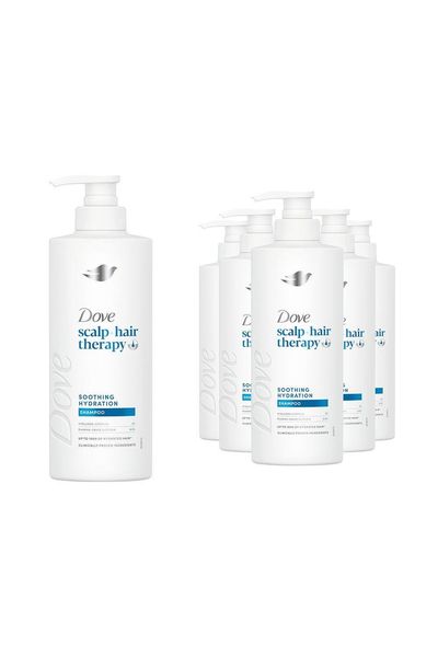 Dove Scalp + Hair Therapy Soothing Hydration Hyaluronic Acid Shampoo 400ml, 6pk - White