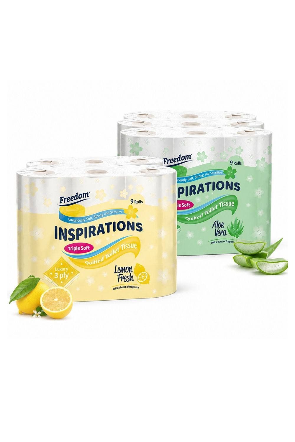 Freedom Aloe Vera And Lemon Toilet Paper 90 Rolls - White - Image 1