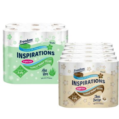 Freedom Aloe Vera 3-Ply Toilet Paper 45 Rolls + Shea Butter 45 Rolls in White - Thumbnail 2