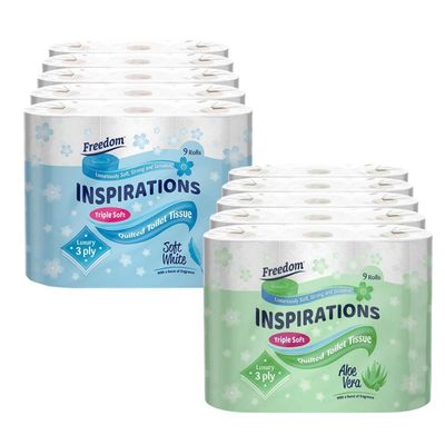 Freedom White 3-Ply Toilet Paper 45 Rolls + Aloe Vera 45 Rolls - Thumbnail 2