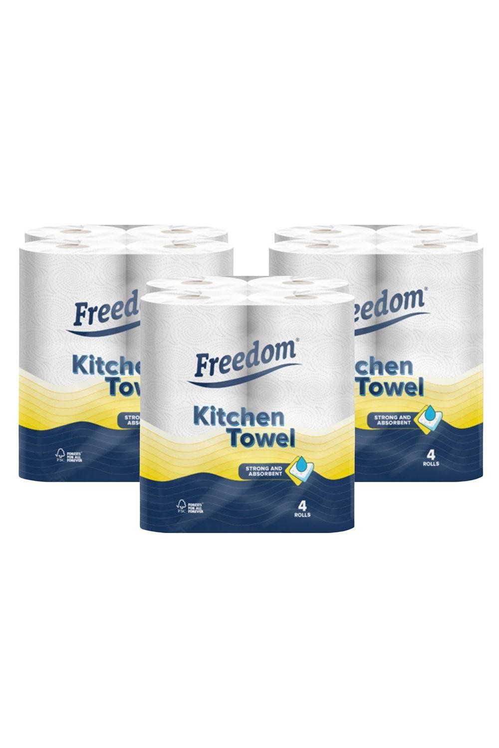 Freedom Rhino Multipurpose Kitchen Paper Rolls 72 Rolls - White - Image 1