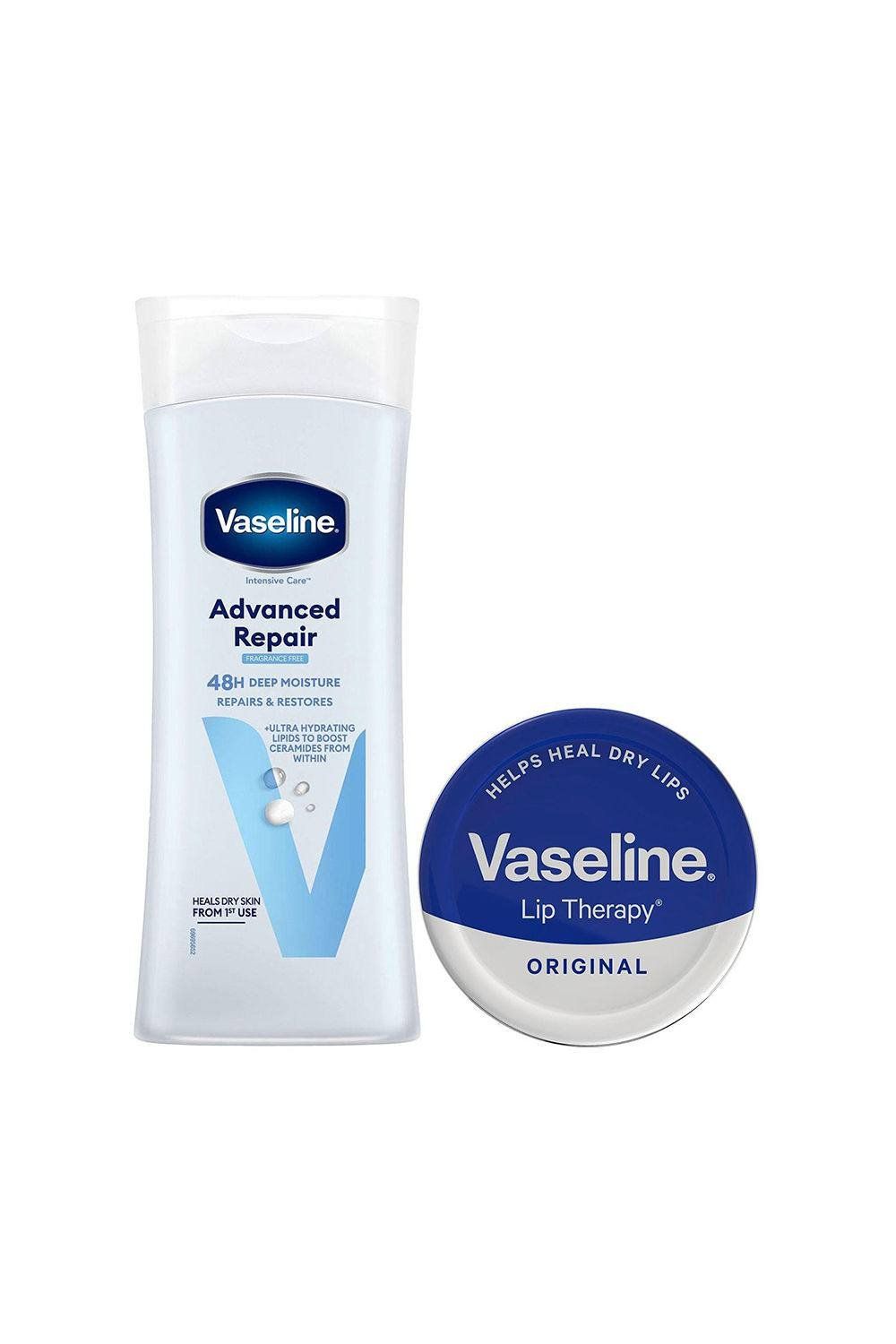 Vaseline Advanced Repair Body Lotion & Lip Therapy Duo 400ml + 20g - White - Image 1