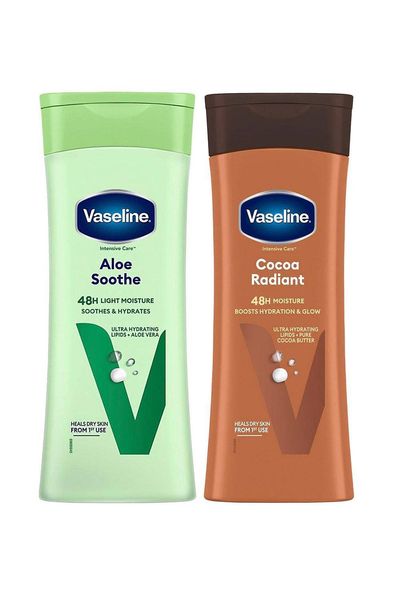 Vaseline Intensive Care Duo Body Lotion Aloe Soothe & Cocoa Radiant, 400ml Each - White