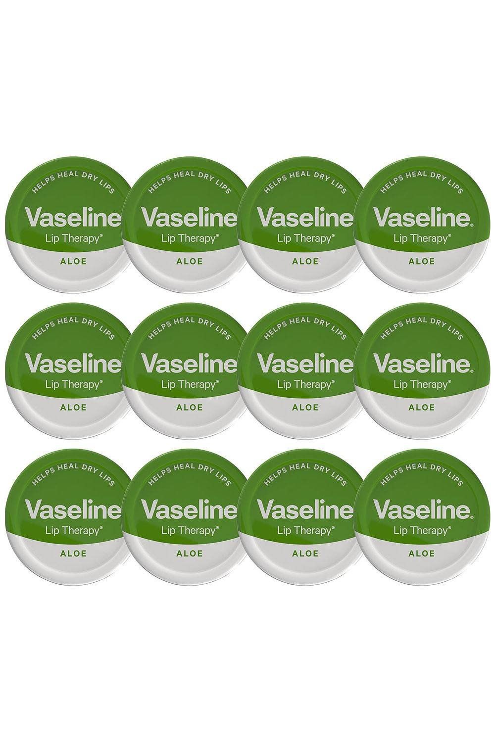 Vaseline Lip Therapy Petroleum Jelly, Aloe Vera 20gm Hydrating Lip Balm 12 Pack - White - Image 1