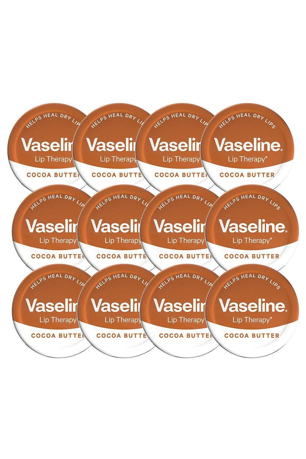 Vaseline Lip Therapy Cocoa Butter 20g Petroleum Jelly Dry Lip Treatment 12 Pack - White - Image 1