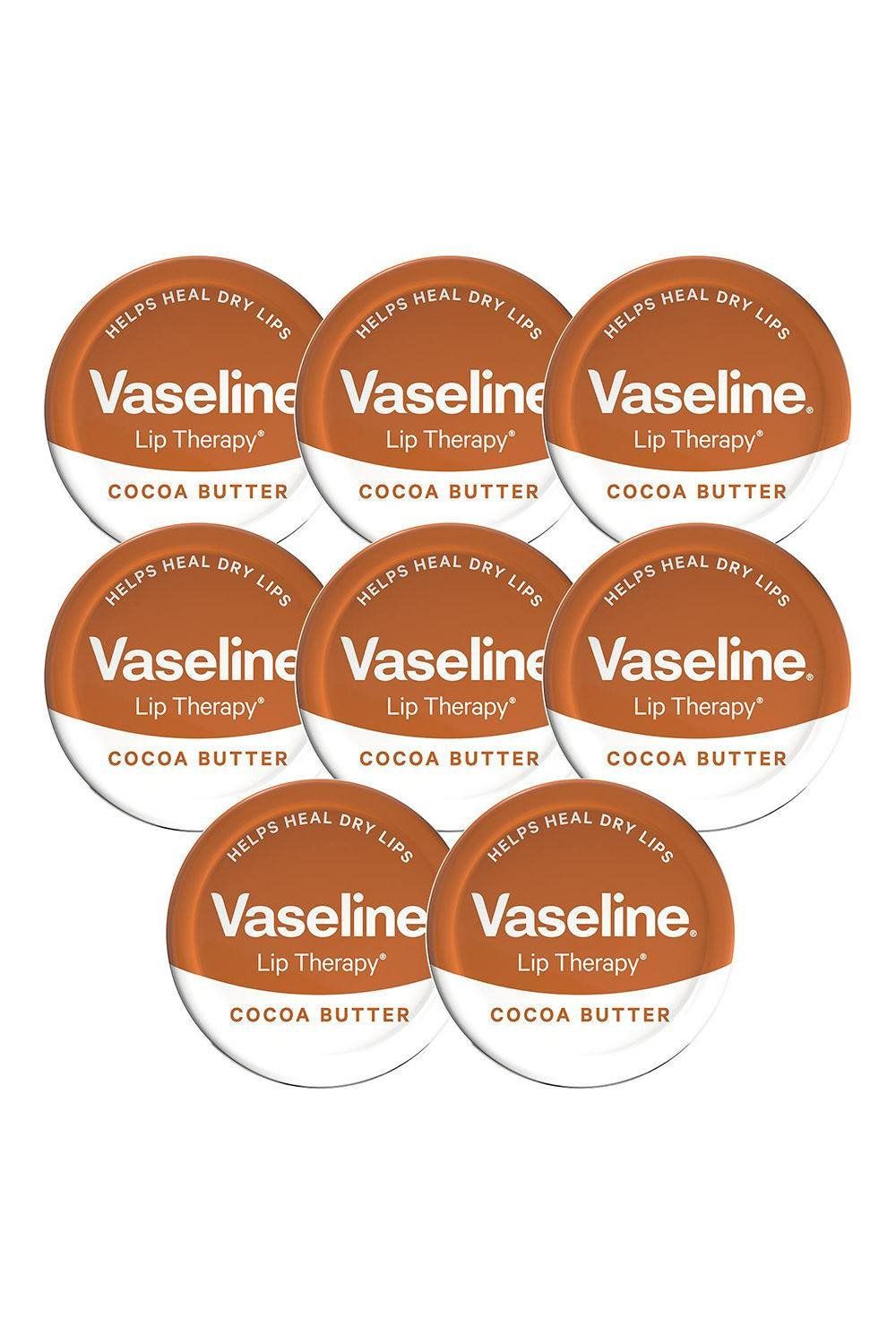 Vaseline Lip Therapy Cocoa Butter 20gm Petroleum Jelly Dry Lip Treatment, 8 Pack - White - Image 1