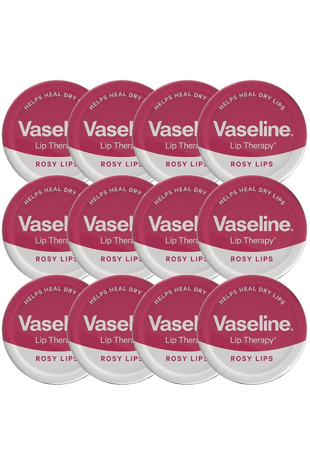 Vaseline Lip Therapy Rosy Lips 20gm Petroleum Jelly Tinted Lip Balm, 12 Pack - White - Image 1