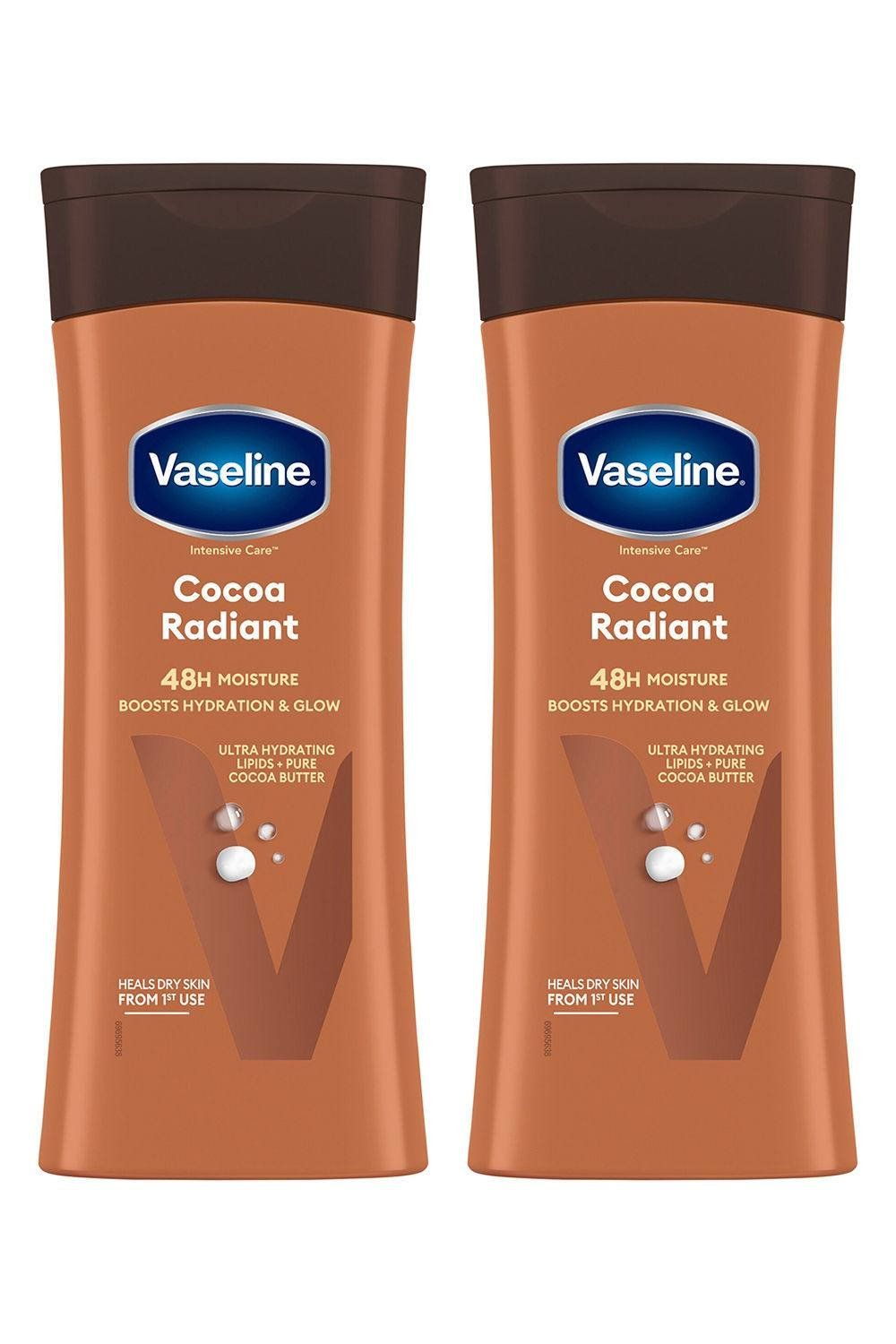 Vaseline Body Lotion Intensive Care Cocoa Radiant Deep Moisturizer 400ml, 2 Pack - White - Image 1