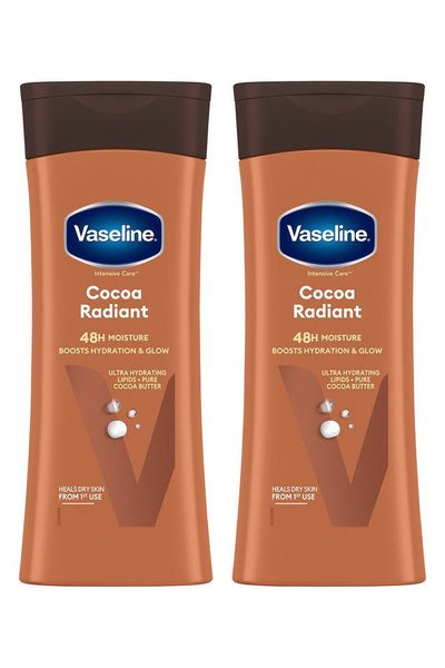 Vaseline Body Lotion Intensive Care Cocoa Radiant Deep Moisturizer 400ml, 2 Pack - White