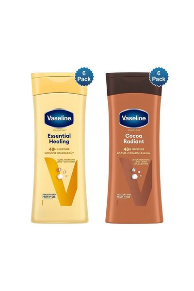 Vaseline Intensive Care Body Lotion Essential Healing & Cocoa Radiant 400ml, 6Pk - White