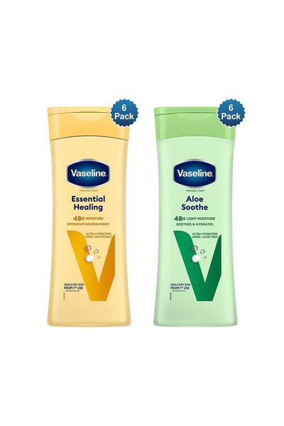 Vaseline Intensive Care Body Lotion Essential Healing & Aloe 400ml, 6 Pack - White