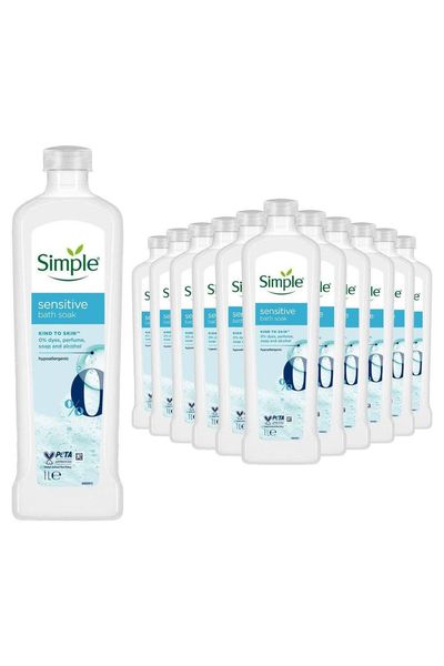 12 Pack Simple Kind to Skin Sensitive Bath Soak Hypoallergenic, 1L - White