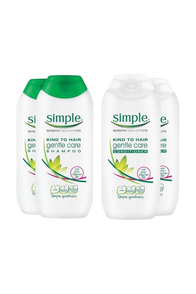 Simple Kind to Hair Shampoo & Conditioner 200ml Twin Pack Bundle - White