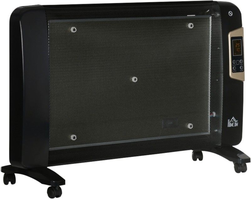 HOMCOM Mica Electric Space Heater, Portable Heater with 2 Heat Settings - Black - Image 1