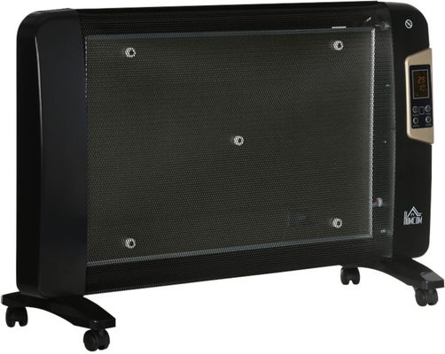 HOMCOM Mica Electric Space Heater, Portable Heater with 2 Heat Settings - Black