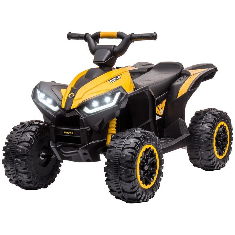 HOMCOM 12V Quad Bike Kids Ride on Car - Yellow - Image 1