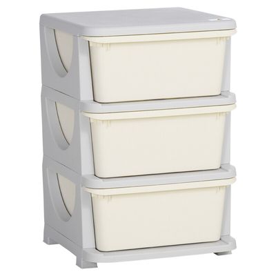 HOMCOM Kids Storage Units with Drawers Chest Dresser Tower - Cream / 37cm