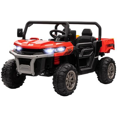 HOMCOM 12V 2-Seater Kids Ride-On Car with Electric Bucket - Red